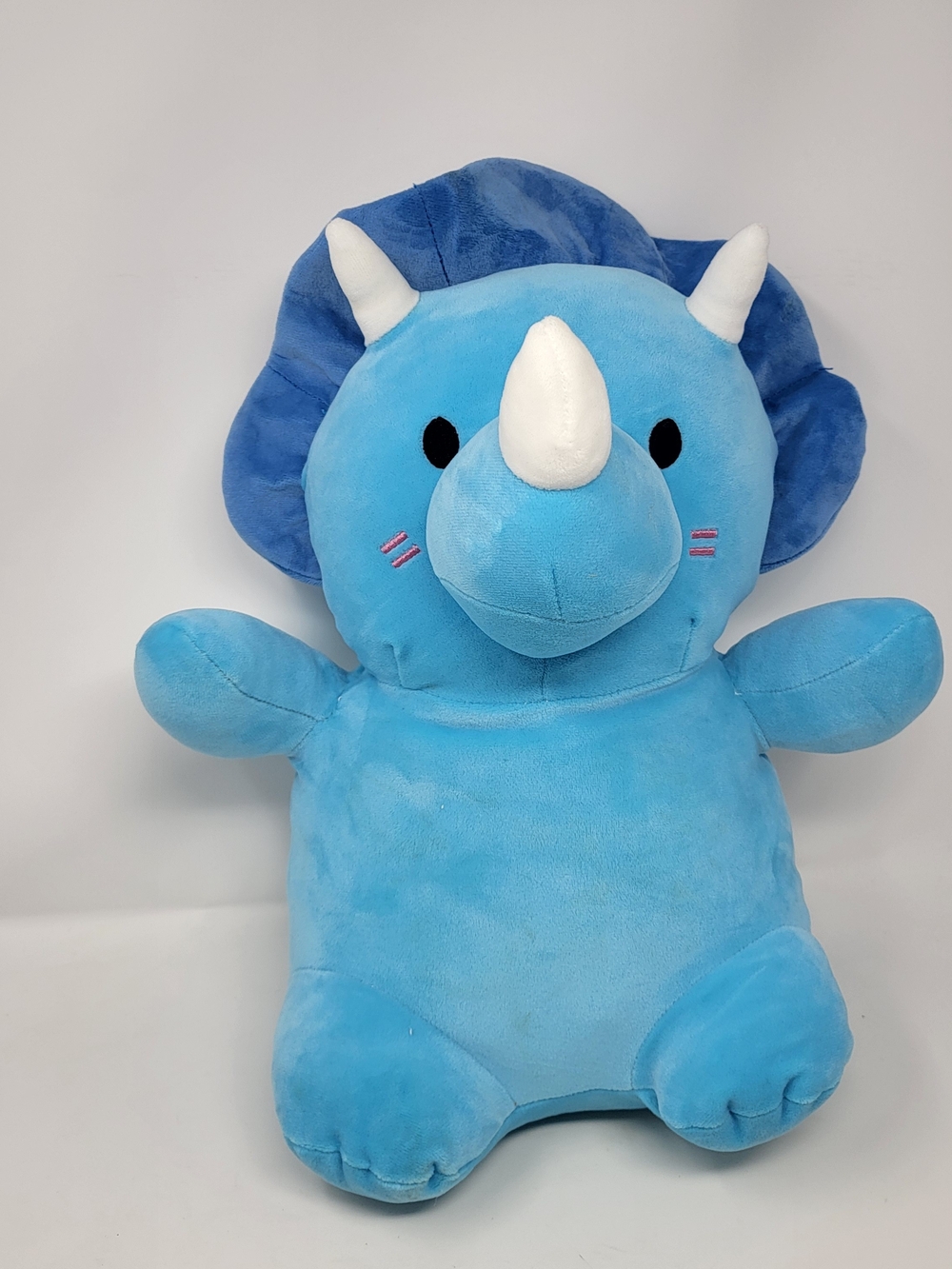 Blue Plush Triceratops Stuffed Toy - Kids Toy